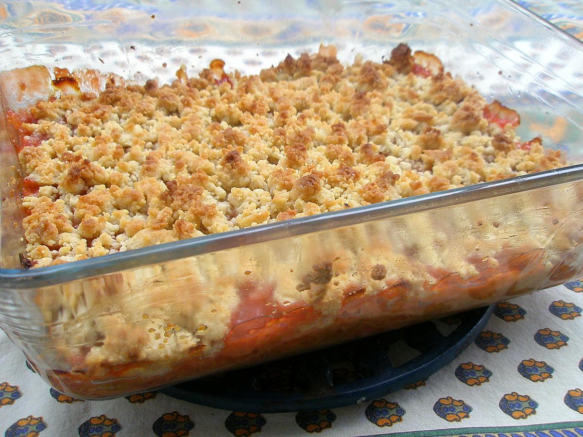 recette Crumble fraise rhubarbe