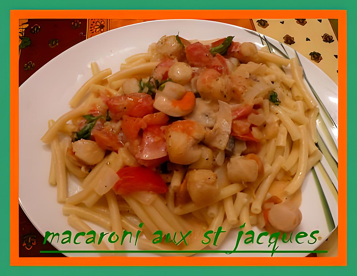 recette MACARONI AUX ST JACQUES