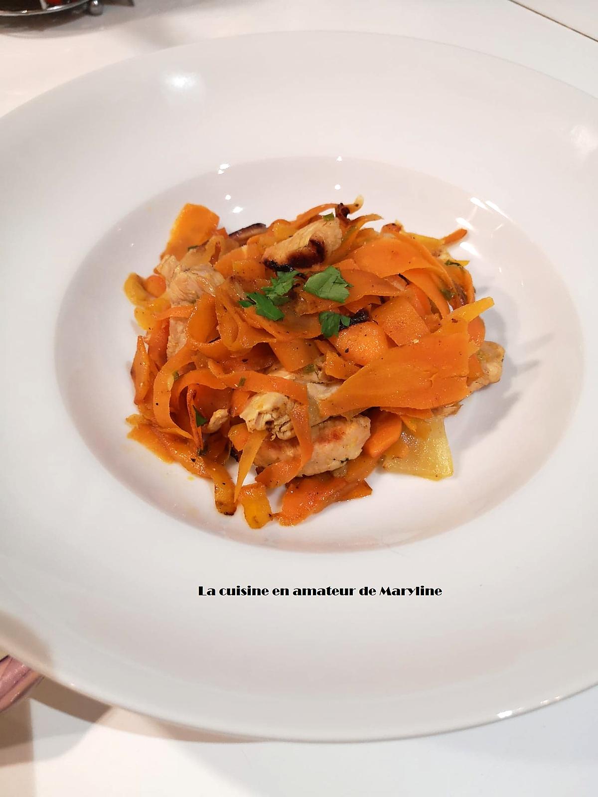 recette Tagliatelles de carottes à la dinde