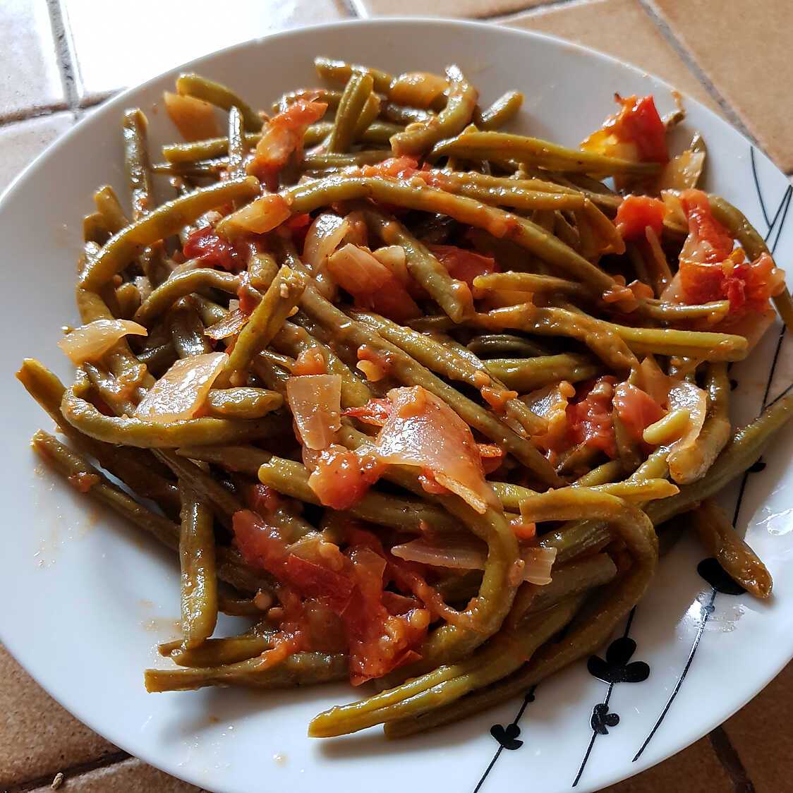Haricots verts aux tomates à l'indienne