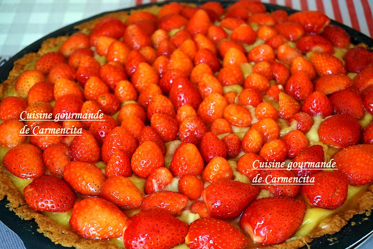 recette Tarte aux fraises à la crème d’amande et crème pâtissière