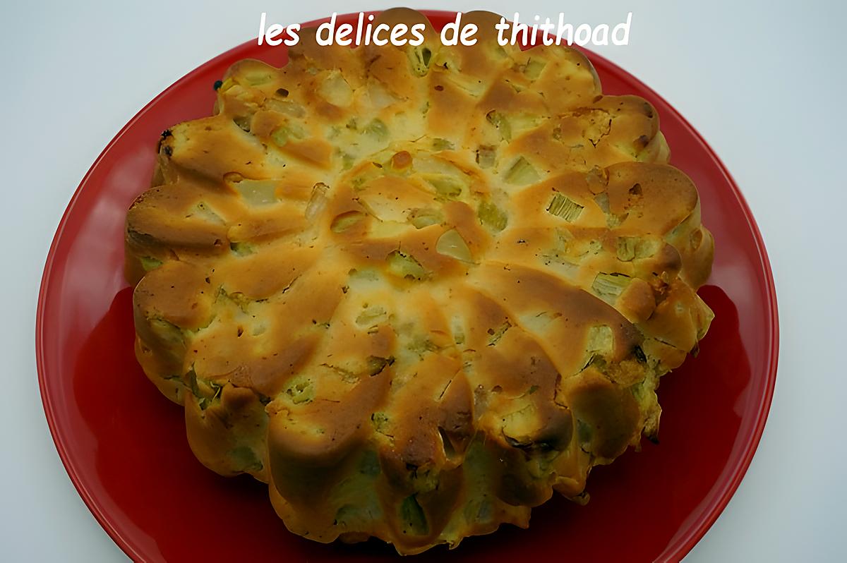 recette gâteau au yaourt, pommes et rhubarbe