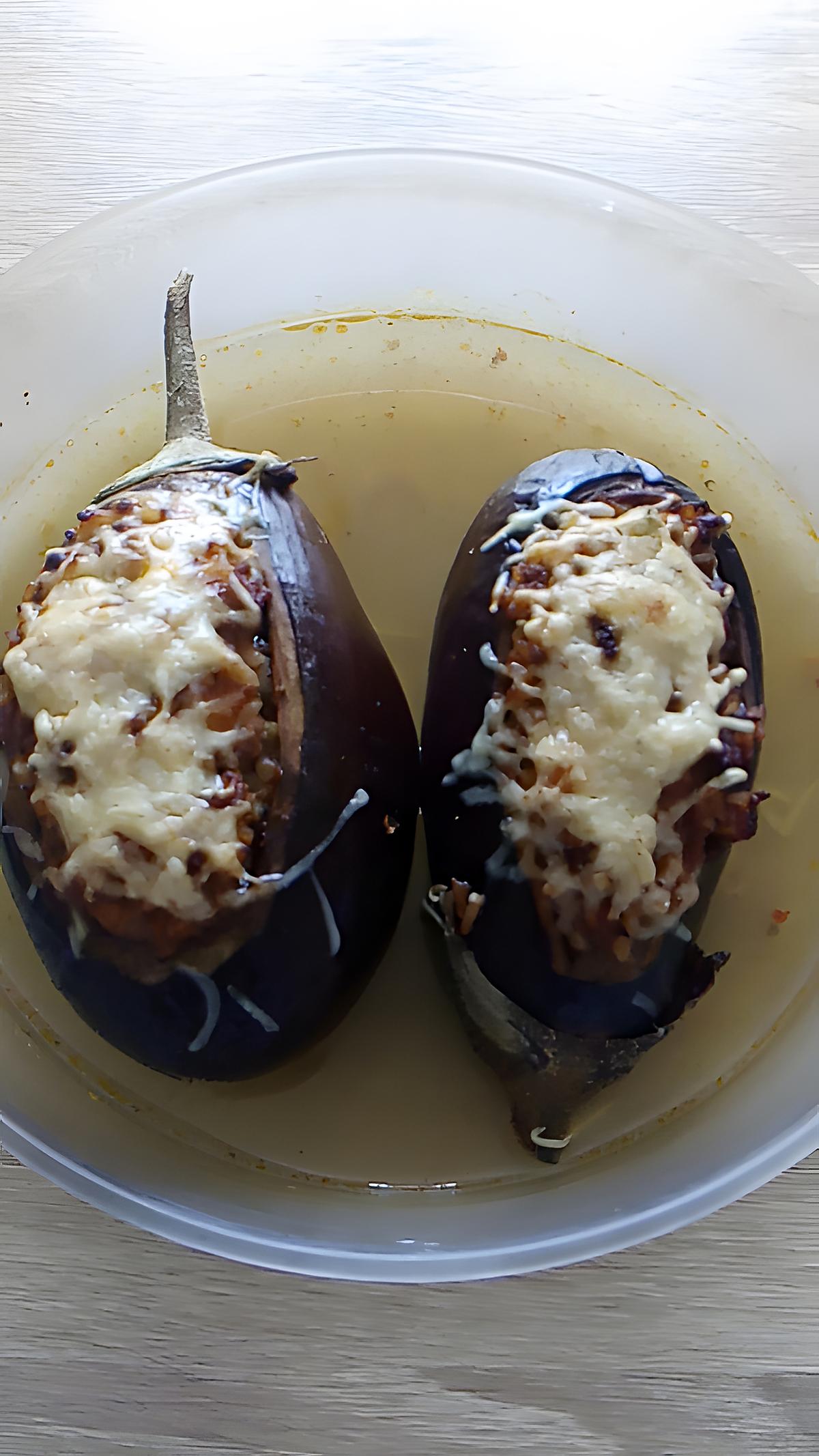 recette aubergine farcie agneau et riz