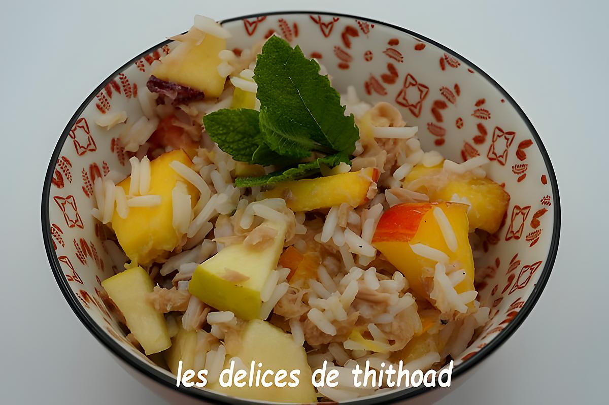recette salade de riz au thon et fruits frais