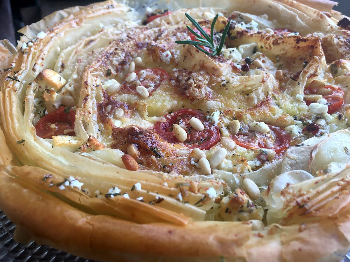 recette Tarte fêta-chèvre