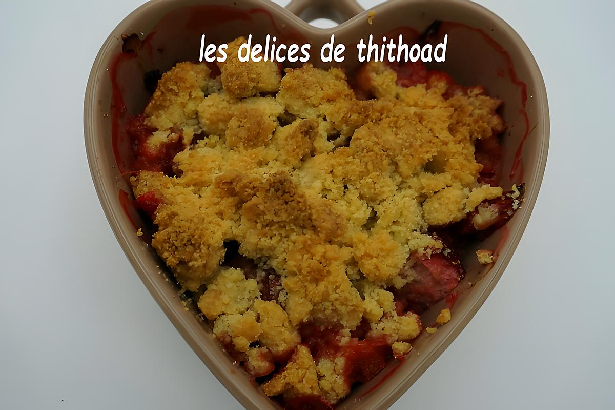 recette crumble fraises et rhubarbe