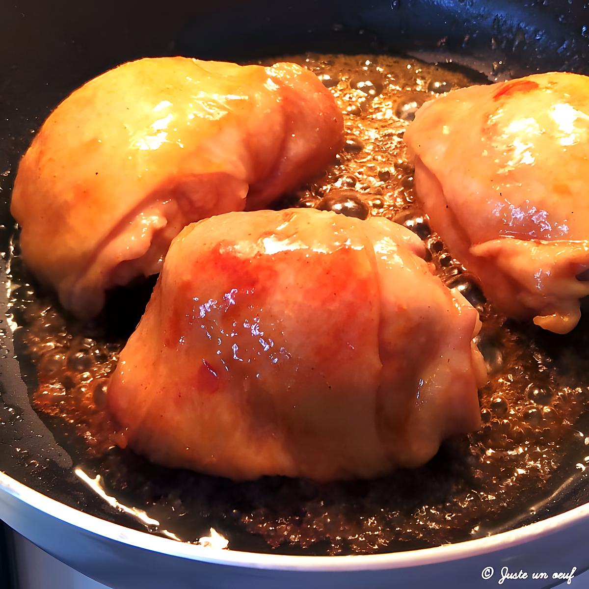 recette Poulet laqué au curry et au miel