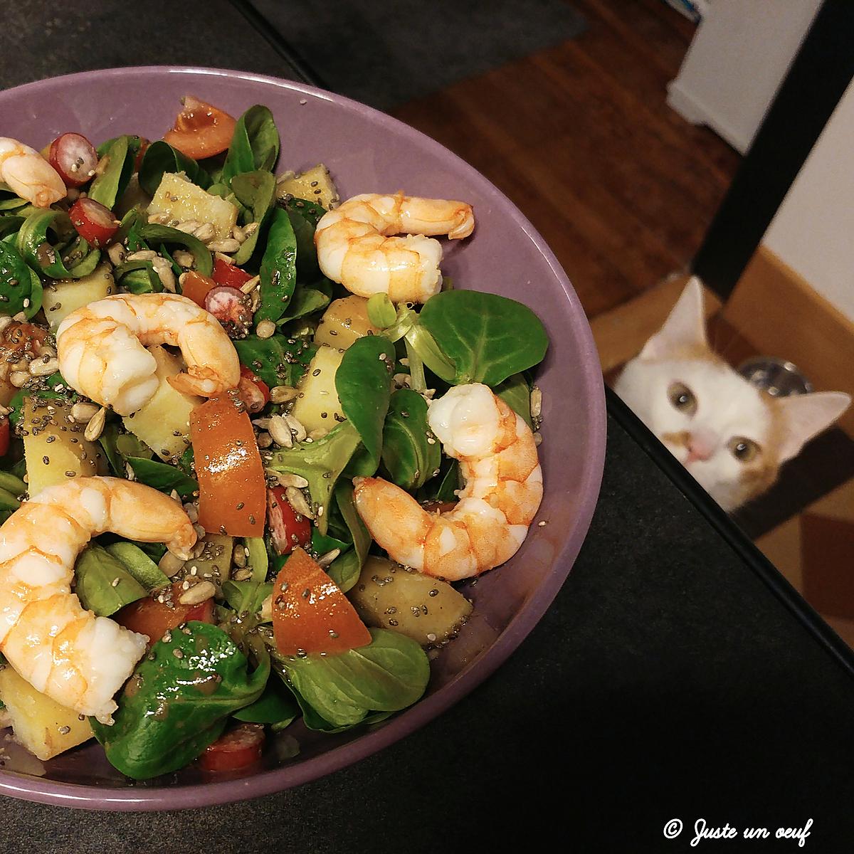 recette Salade composée aux crevettes