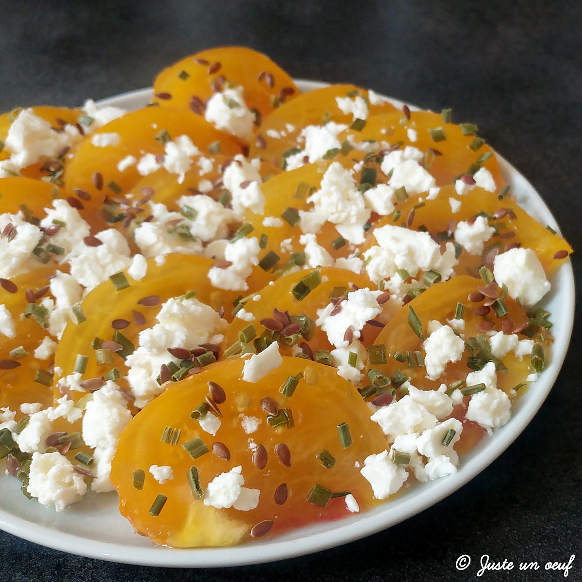 recette Salade de tomates jaunes à la feta