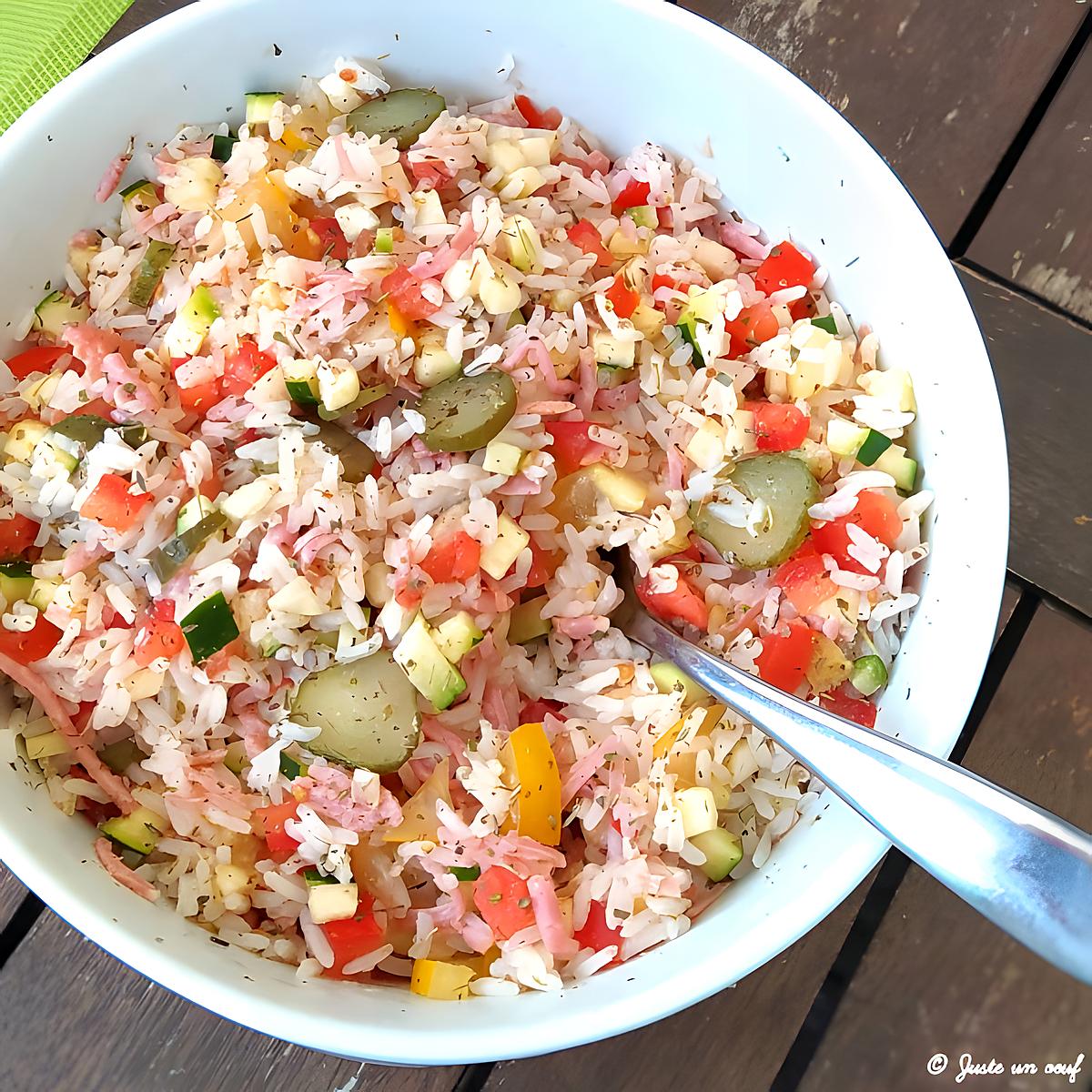 recette Salade de riz au bacon