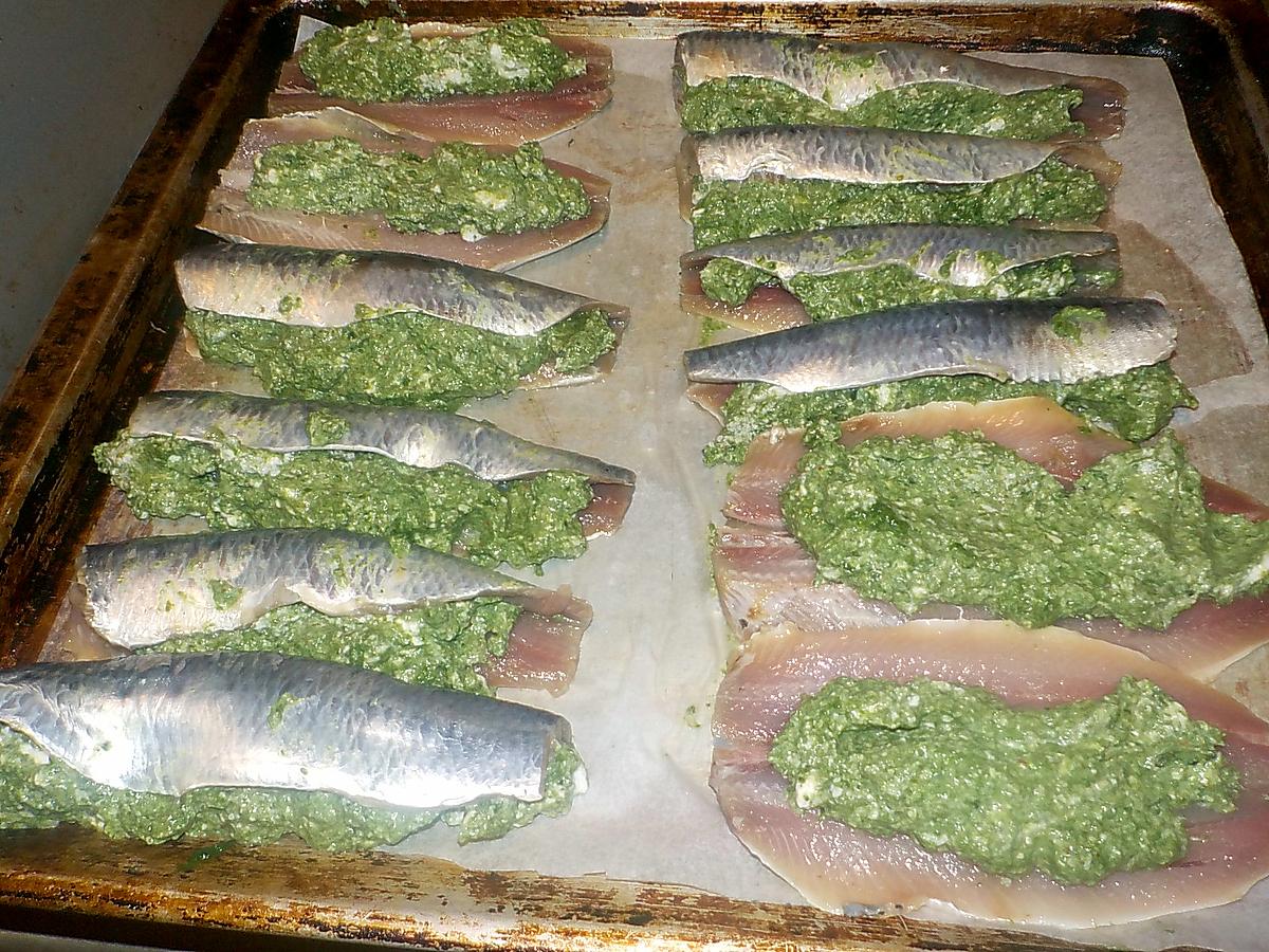 recette Filets de sardines farcis aux blettes et fromage