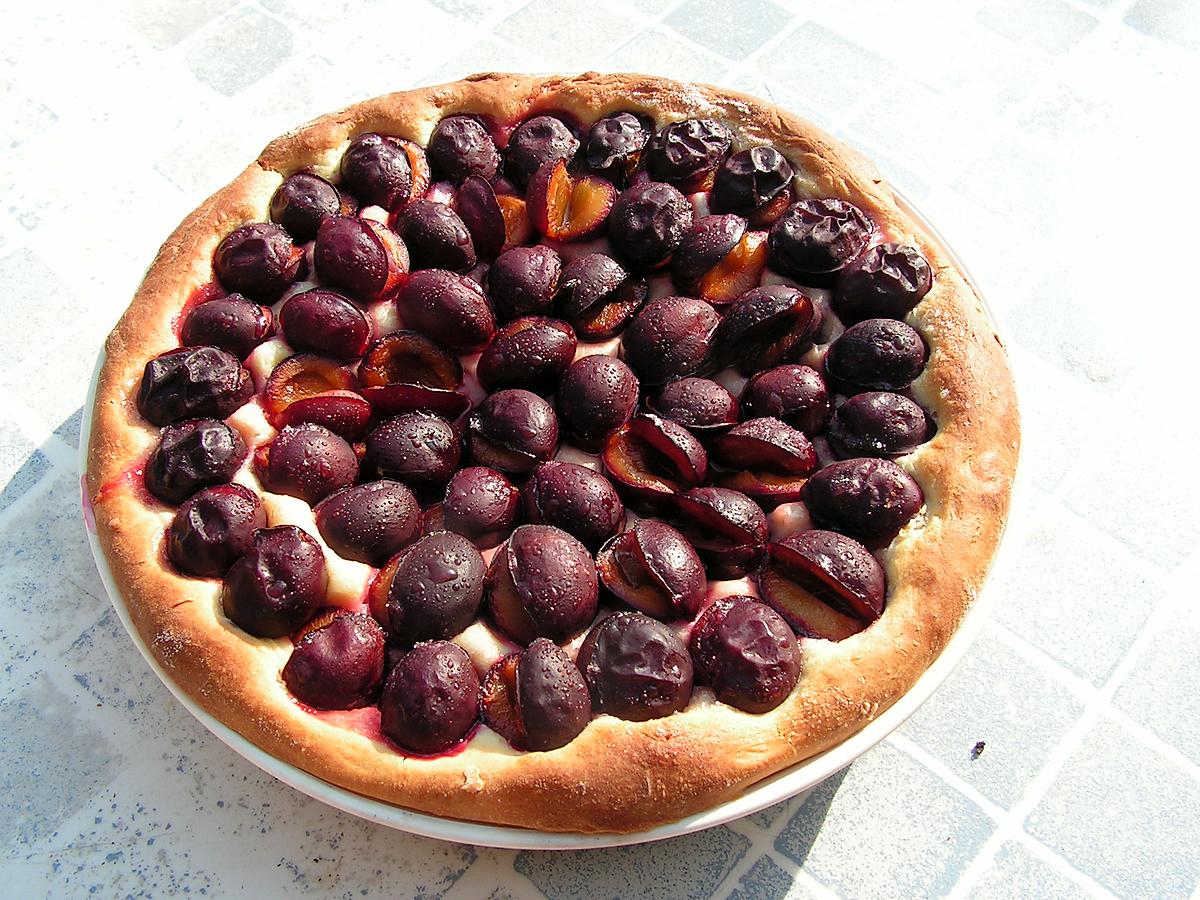 recette Tarte aux prunes pâte briochée