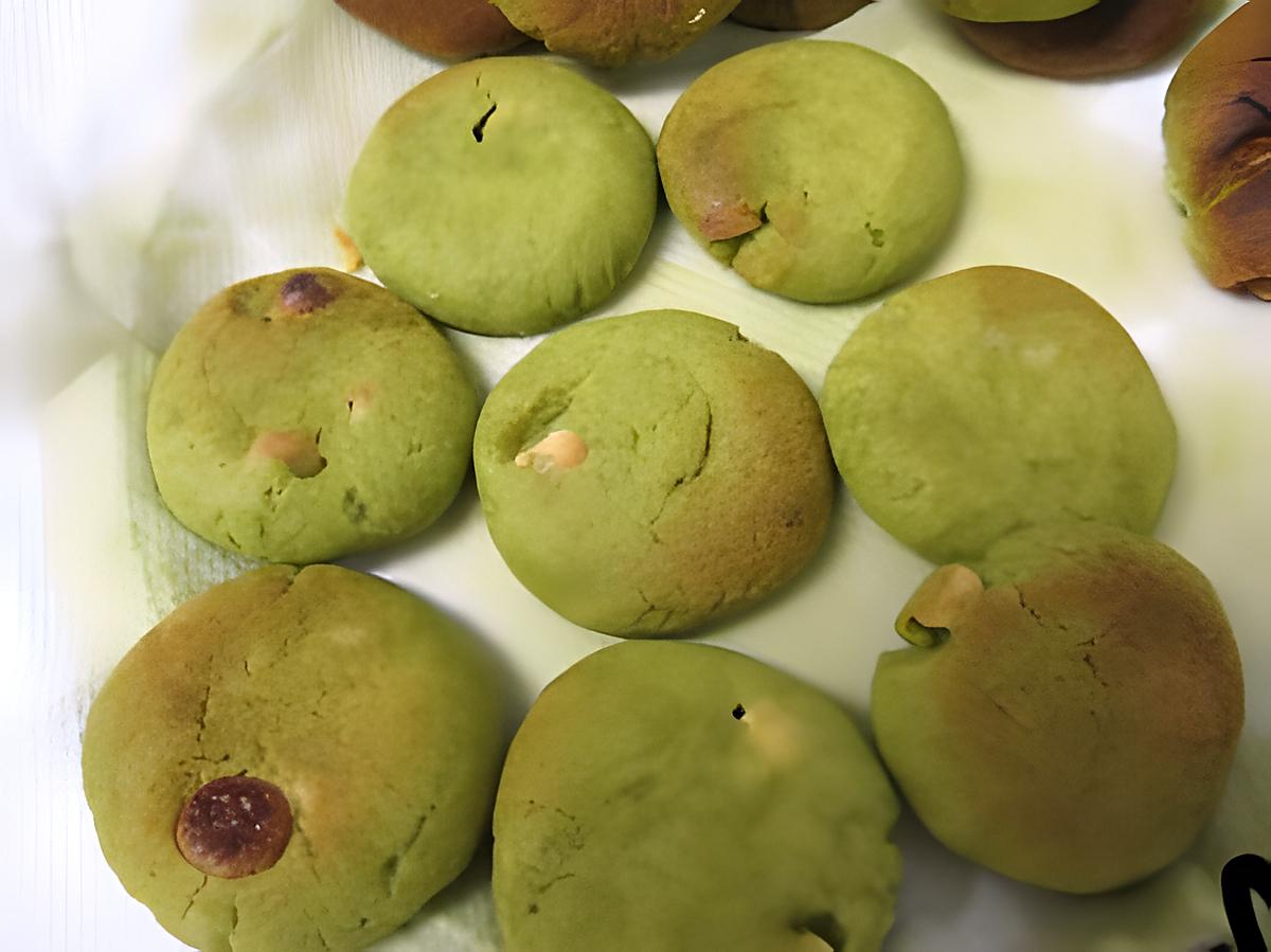 recette Biscuit au thé vert et chocolat blanc sant oeuf