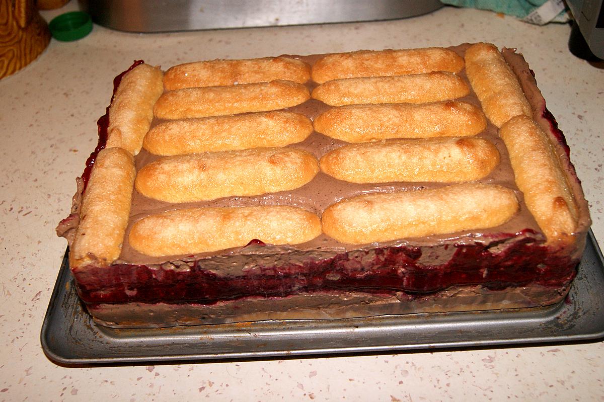 recette Gâteau frais, Framboises, mascarpone, chocolat noir (ou blanc)