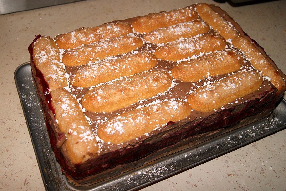 recette Gâteau frais, Framboises, mascarpone, chocolat noir (ou blanc)