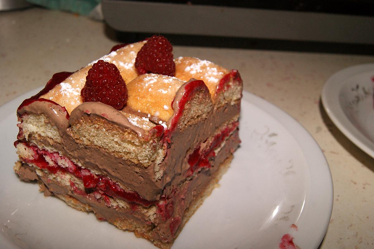 recette Gâteau frais, Framboises, mascarpone, chocolat noir (ou blanc)