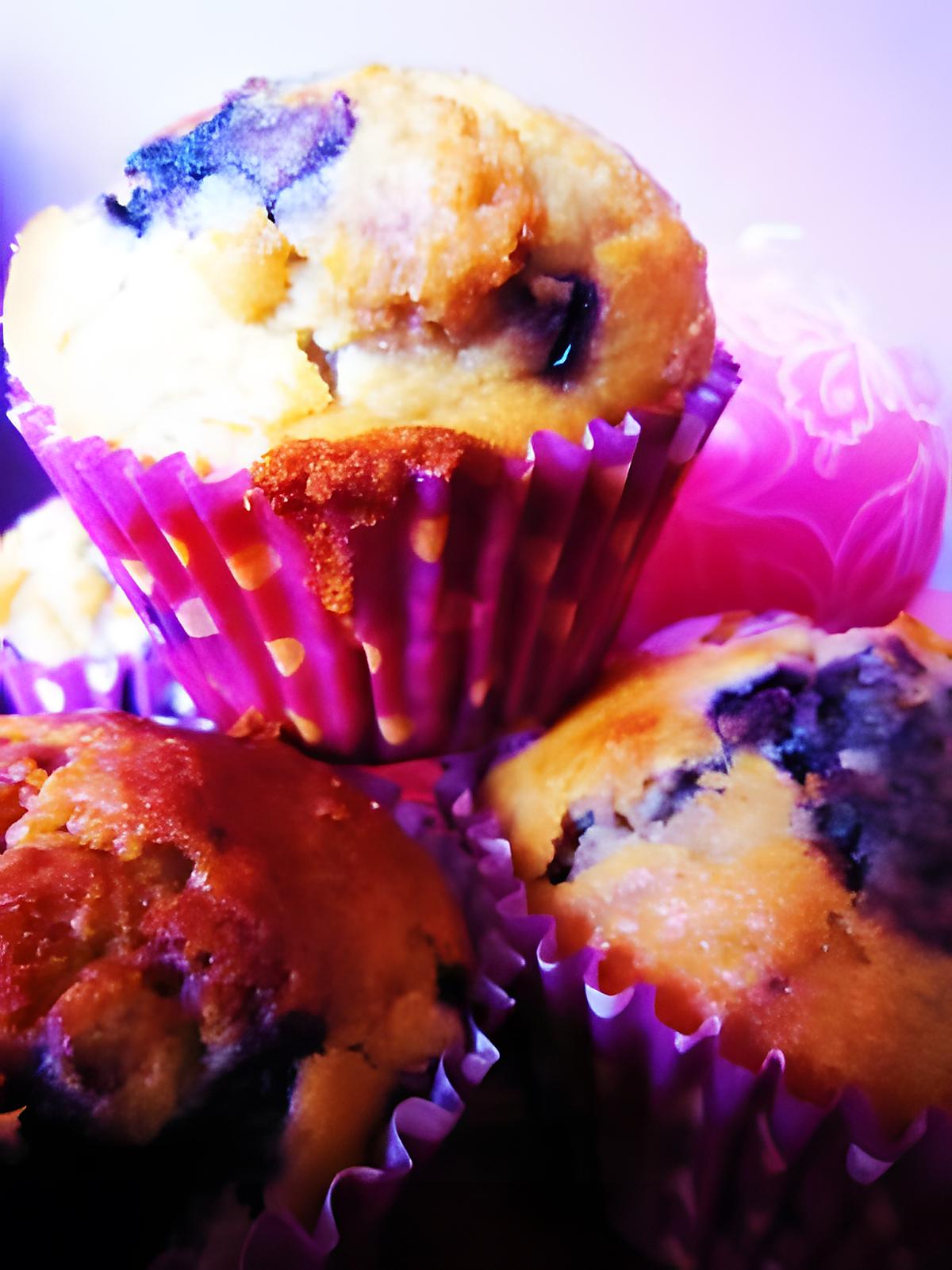 recette Muffins aux myrtilles et aux éclats de nougat