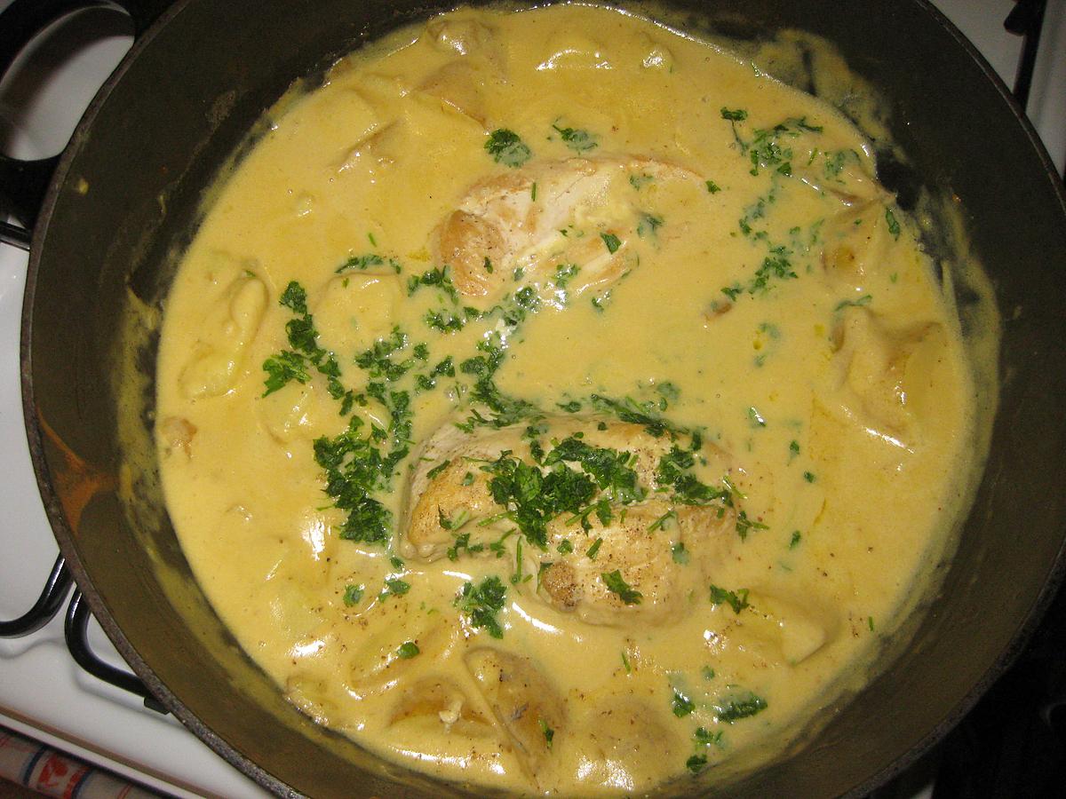 recette Blancs de poulet à la crème et moutarde de Dijon