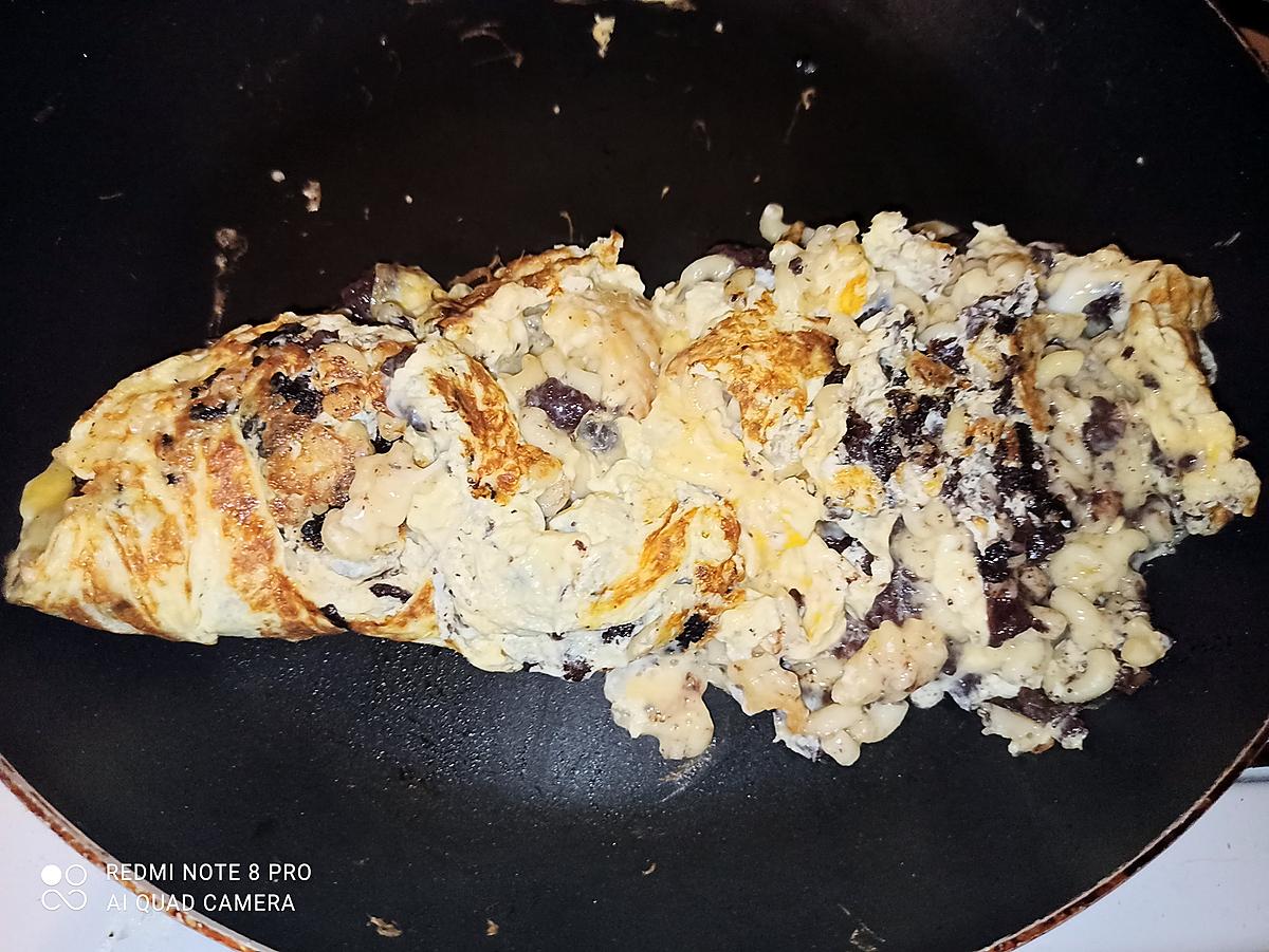 recette Omelette aux nouilles et boudin noir