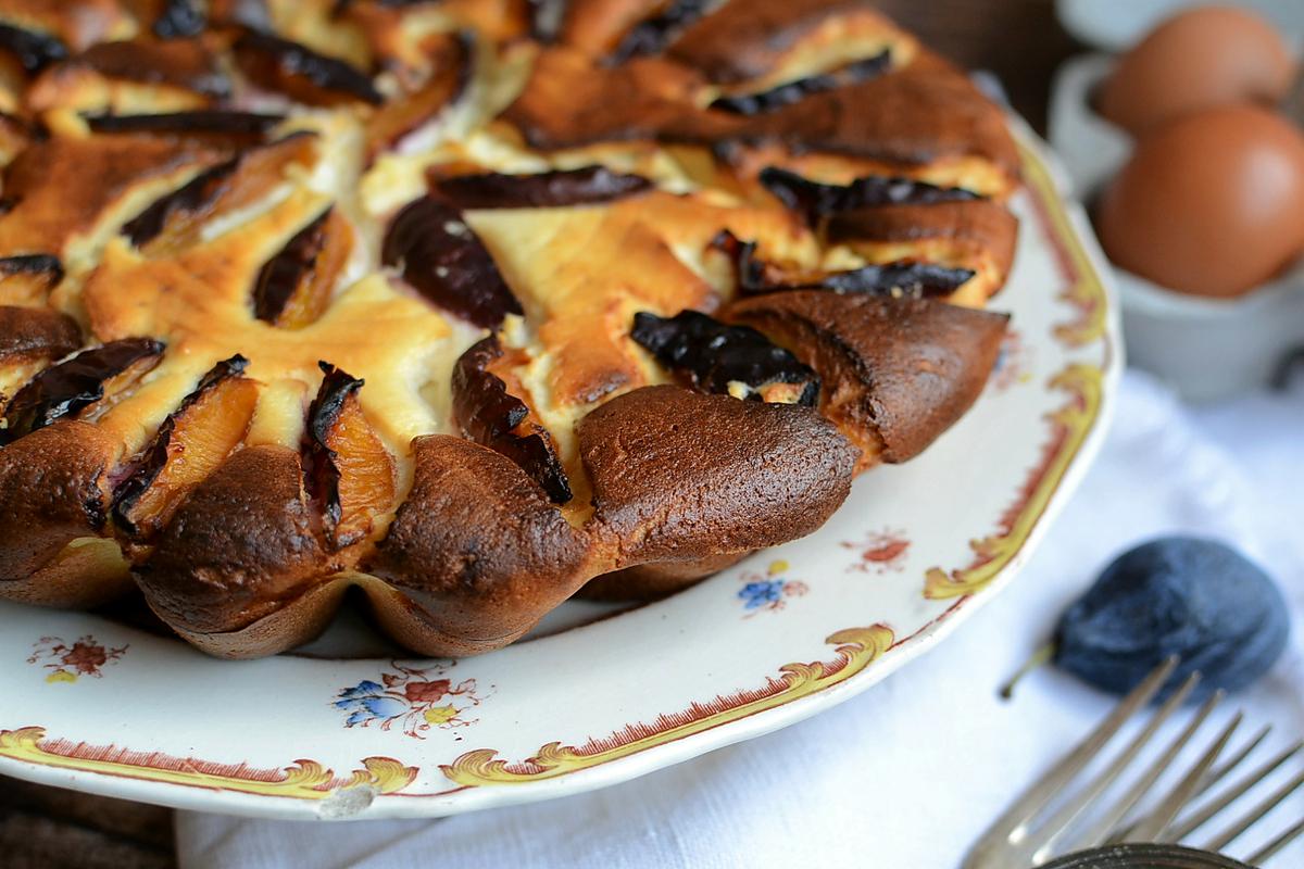 recette Gâteau au fromage blanc et quetsches