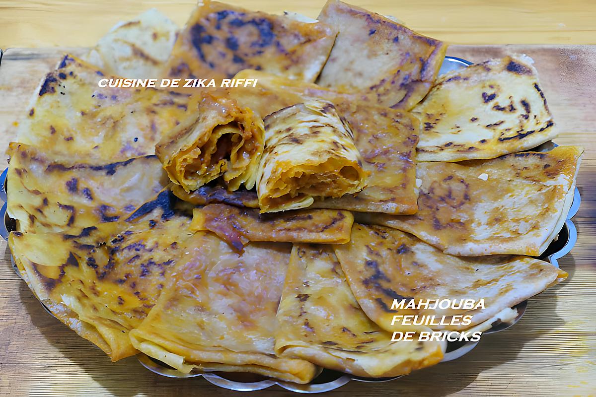 recette MAHJOUBA EXPRESS AUX FEUILLES DE BRICKS-CRÊPES SALEES FARCIES POUR DEBUTANTS