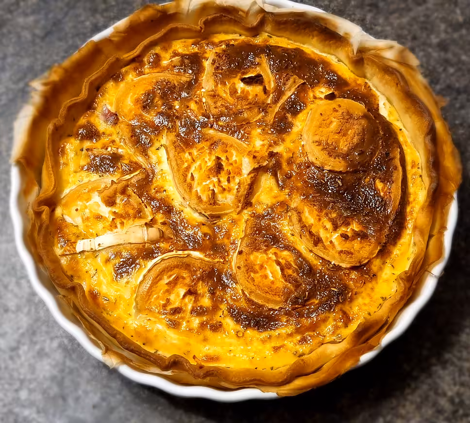 recette Tarte jambon de Bayonne chèvre