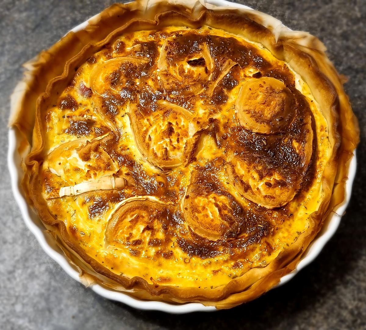 recette Tarte jambon de Bayonne chèvre