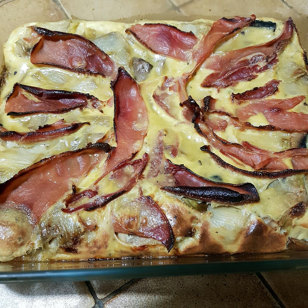 recette Gâteau d"endives aux champignons et au jambon