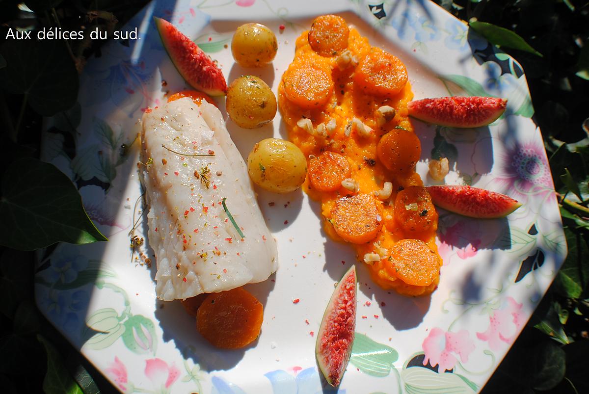 recette Filet de sandre et purée de carottes à la citronnelle .