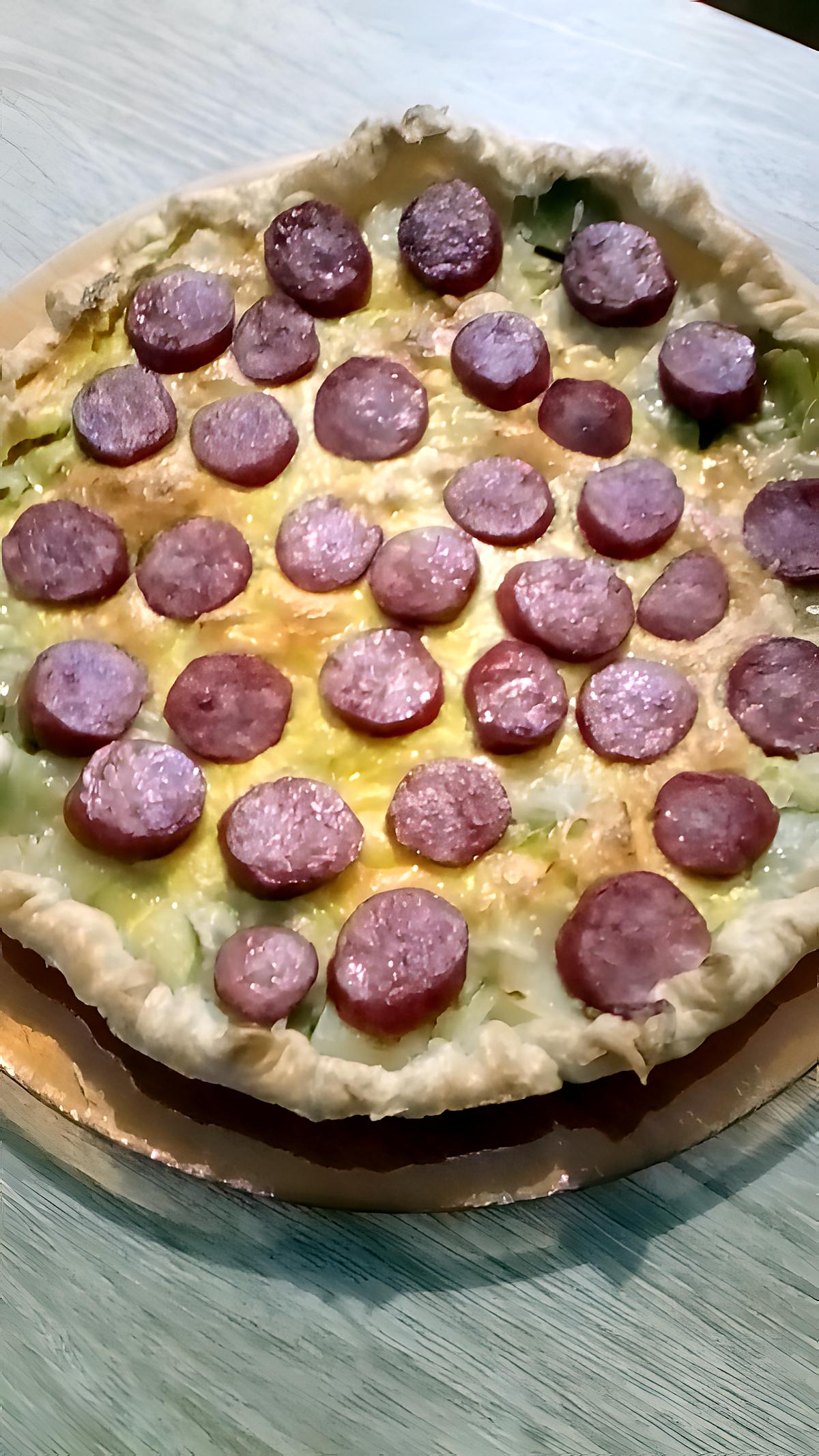 recette quiche aux poireau et saucisse de monbéliard