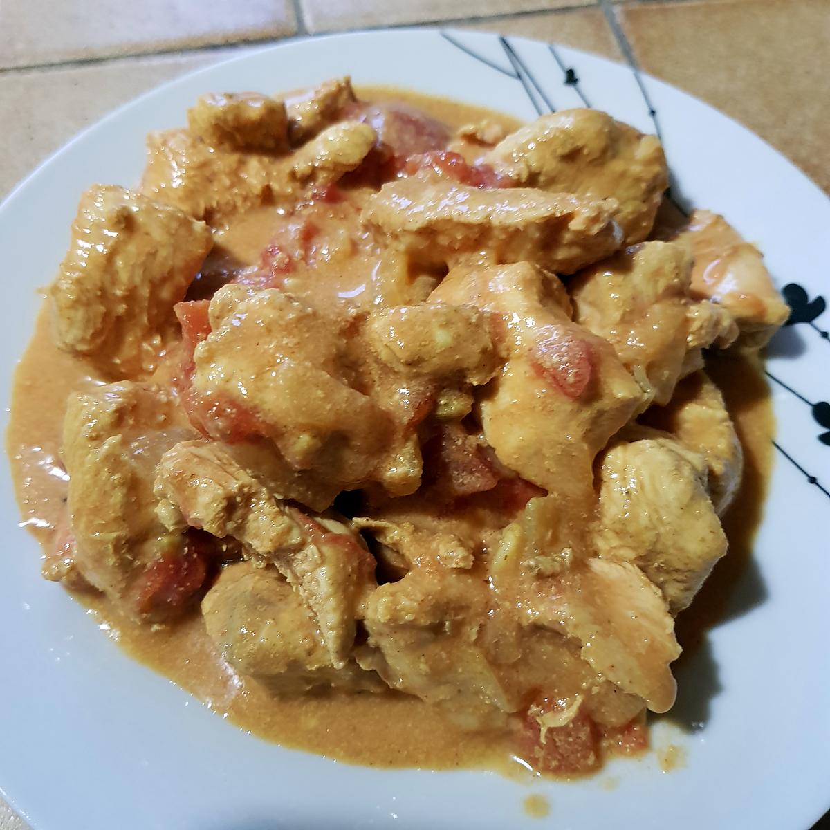 recette Poulet massala au lait de coco