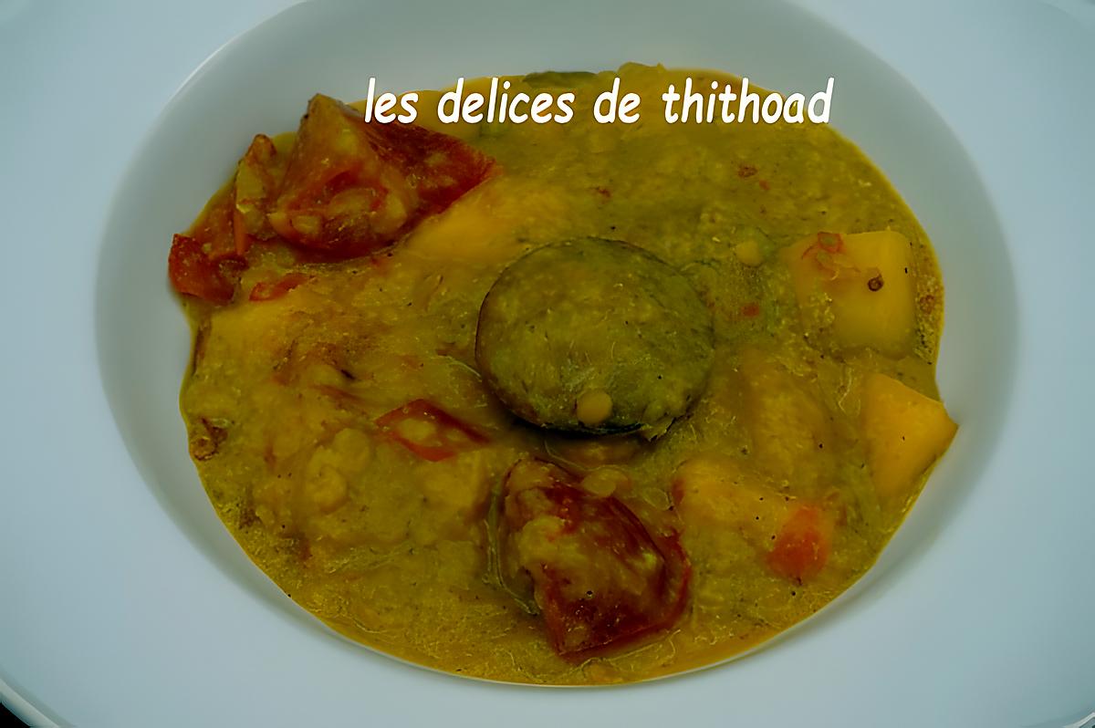 recette saucisses lentilles à l'Indienne