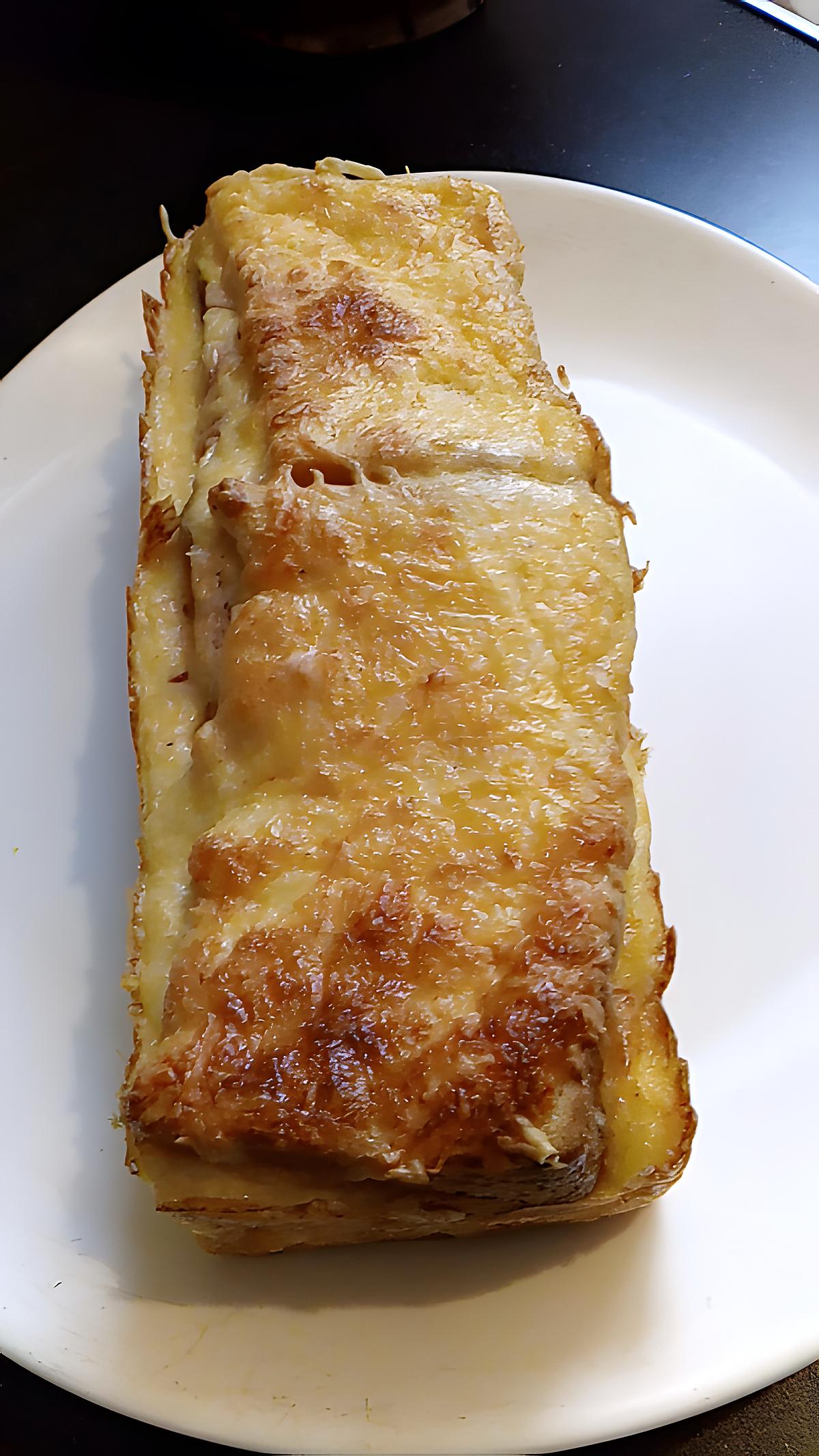 recette croque cake jambon fromage