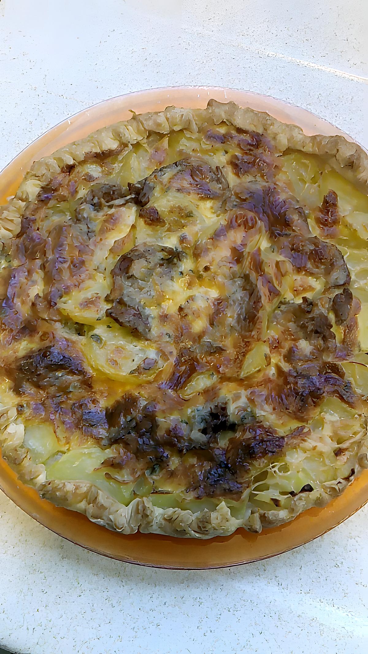 recette quiche pommes de terre andouillette