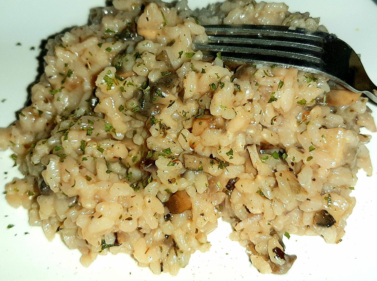 recette Risotto aux champignons , parmesan et basilic