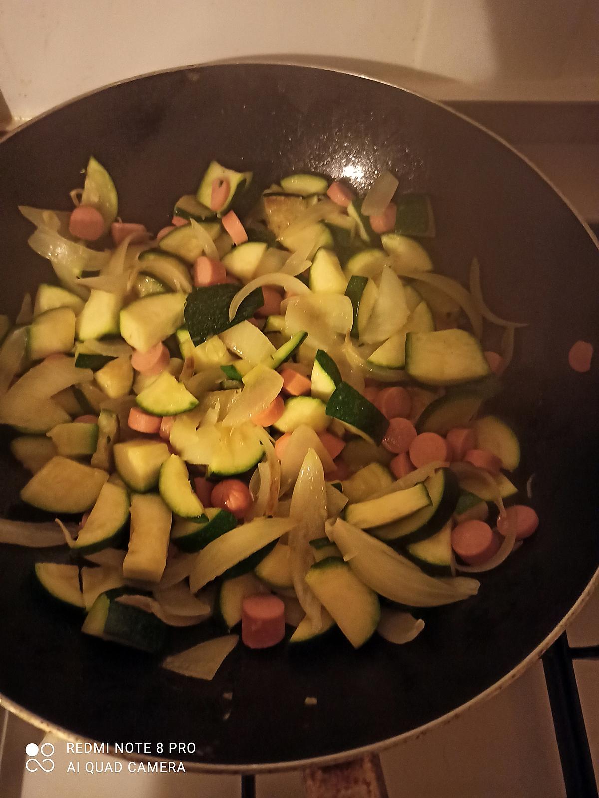 recette Poêlée de courgettes aux Knackis