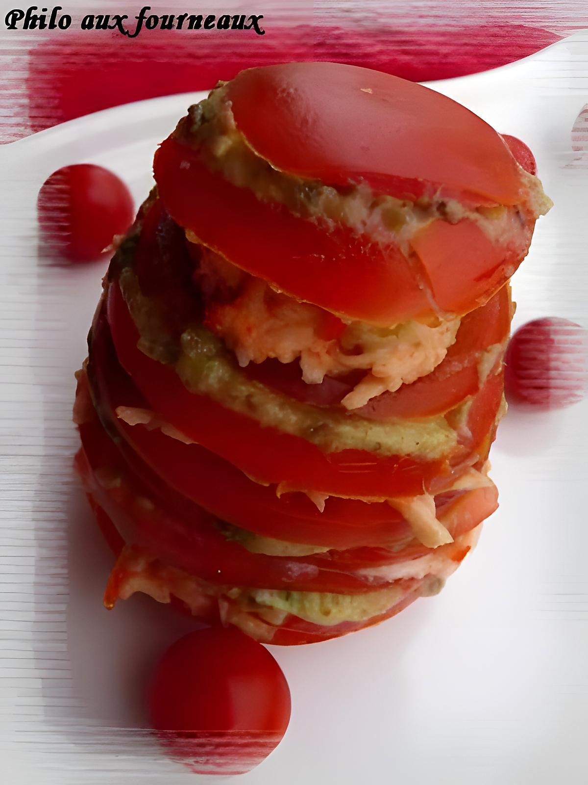 recette Millefeuille de tomate à l'avocat & au surimi