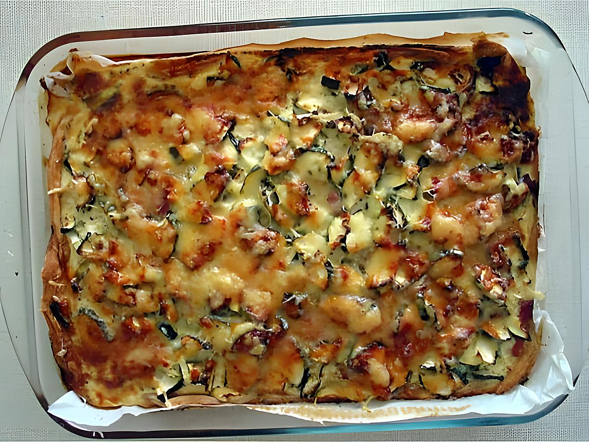 recette gratin de courgettes aux lardons