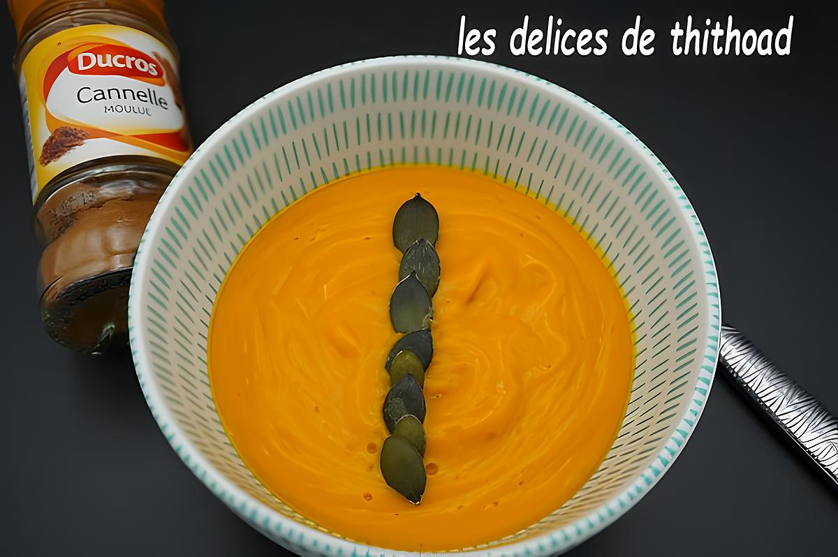 recette velouté de potimarron et cannelle