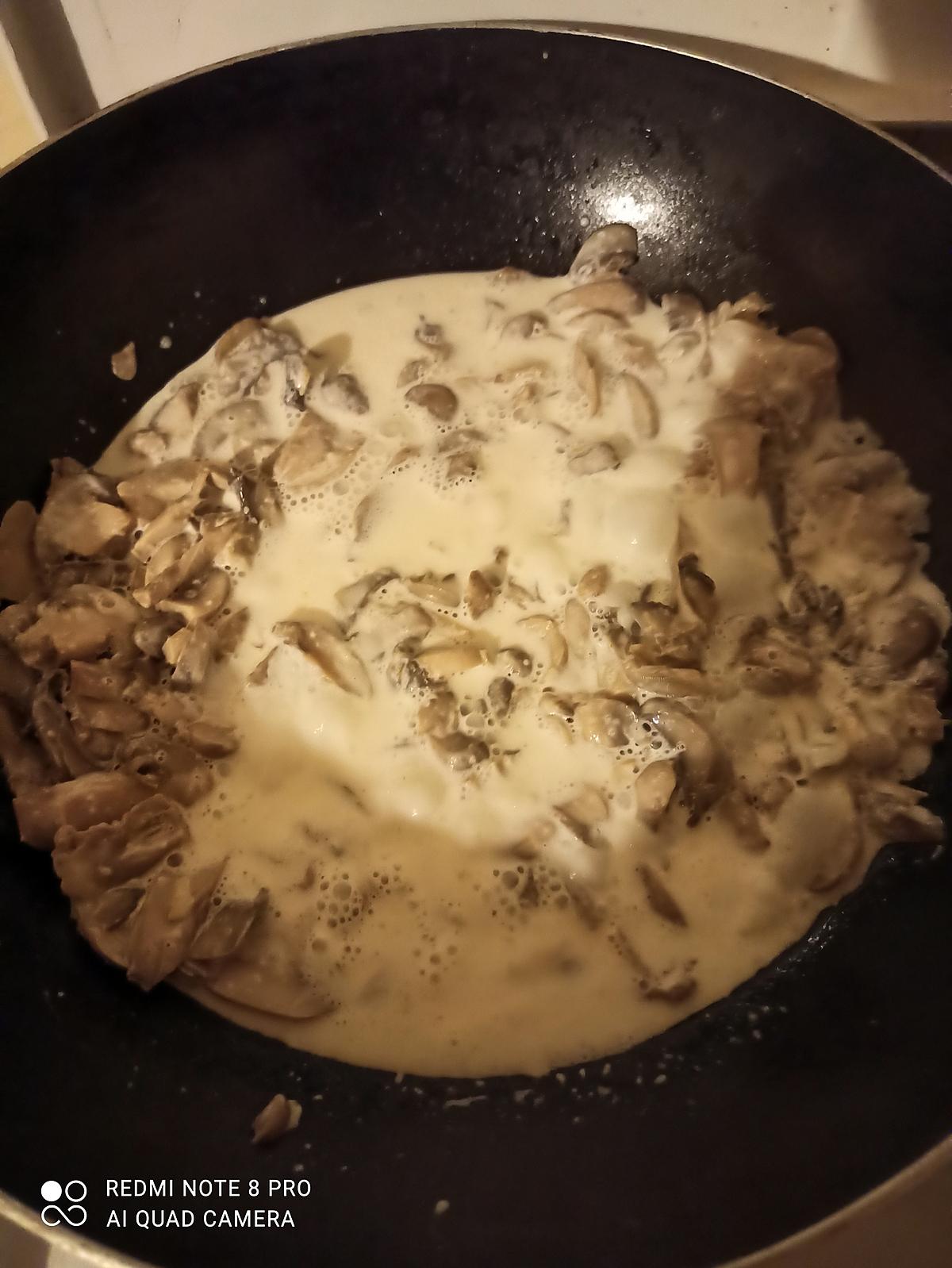 recette Champignons a la crème