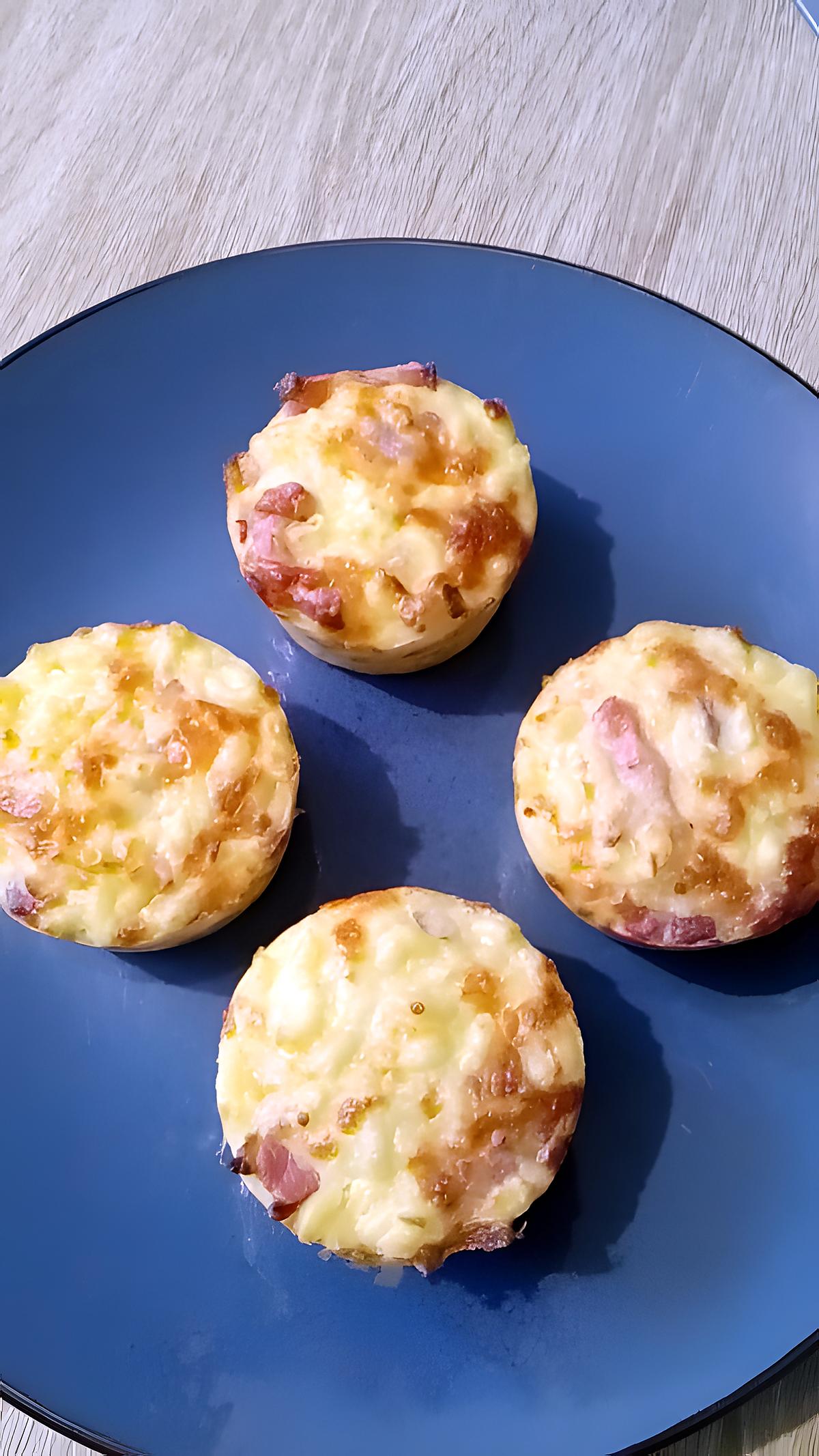 recette muffins de coquillette mozzarella lardons fumé