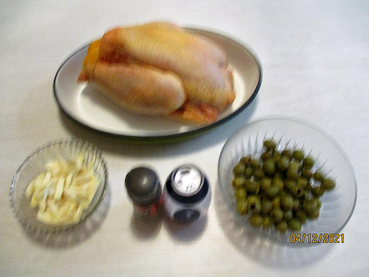recette Poulet rôti aux olives et accompagnement