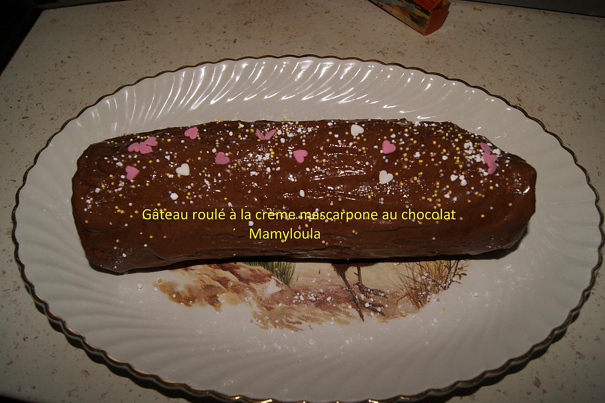 recette Gâteau roulé à la crème mascarpone au chocolat