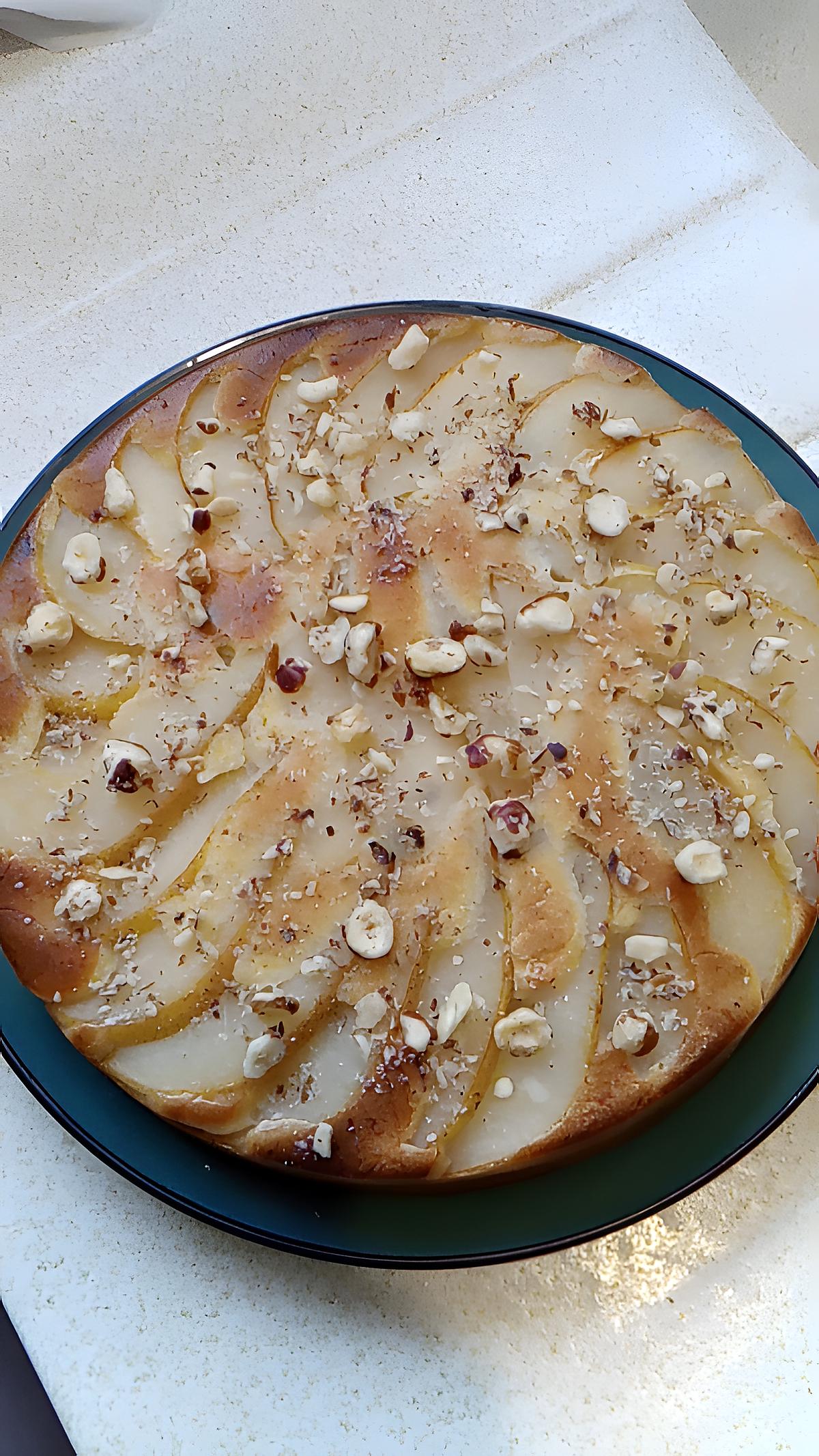 recette gateau poire pépites de chocolat éclat de noisettes