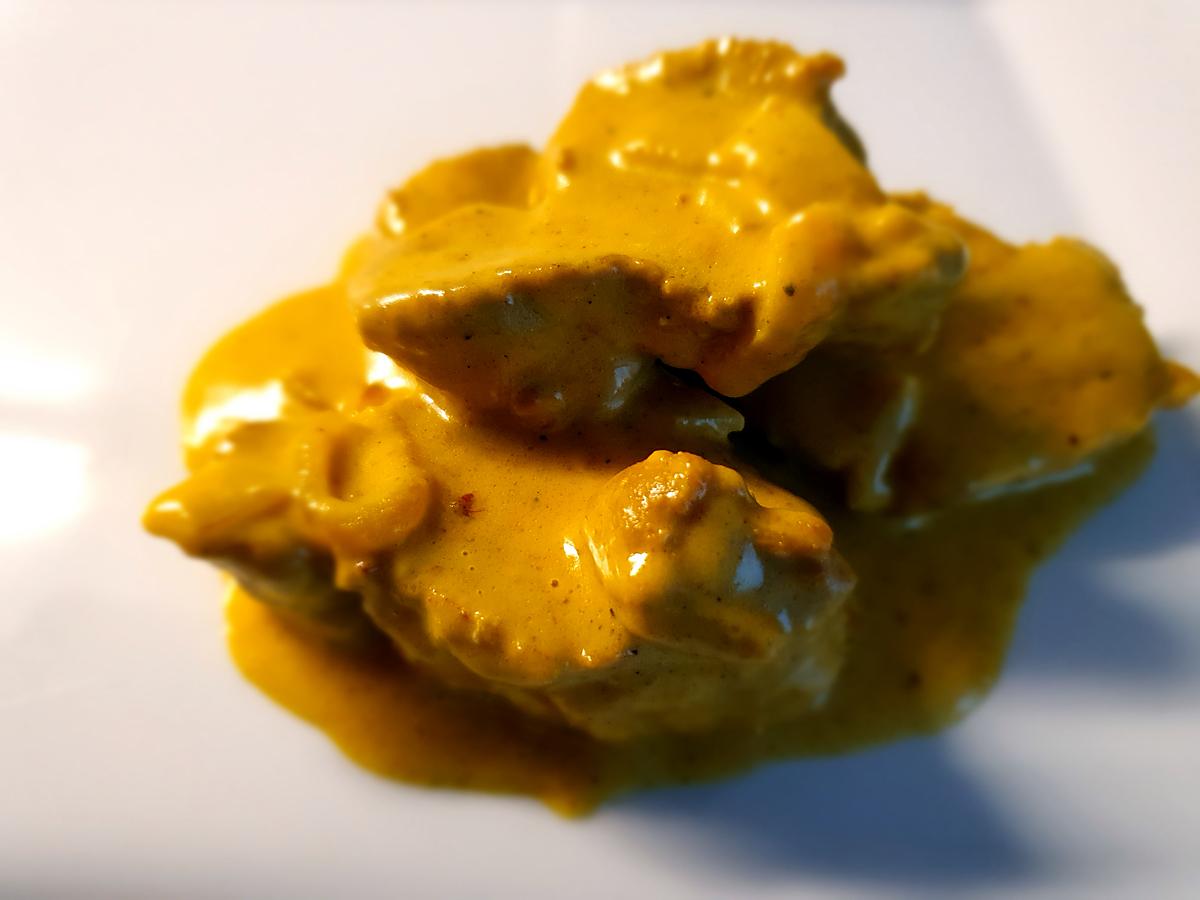 recette Filet mignon aux oignons et curry doux