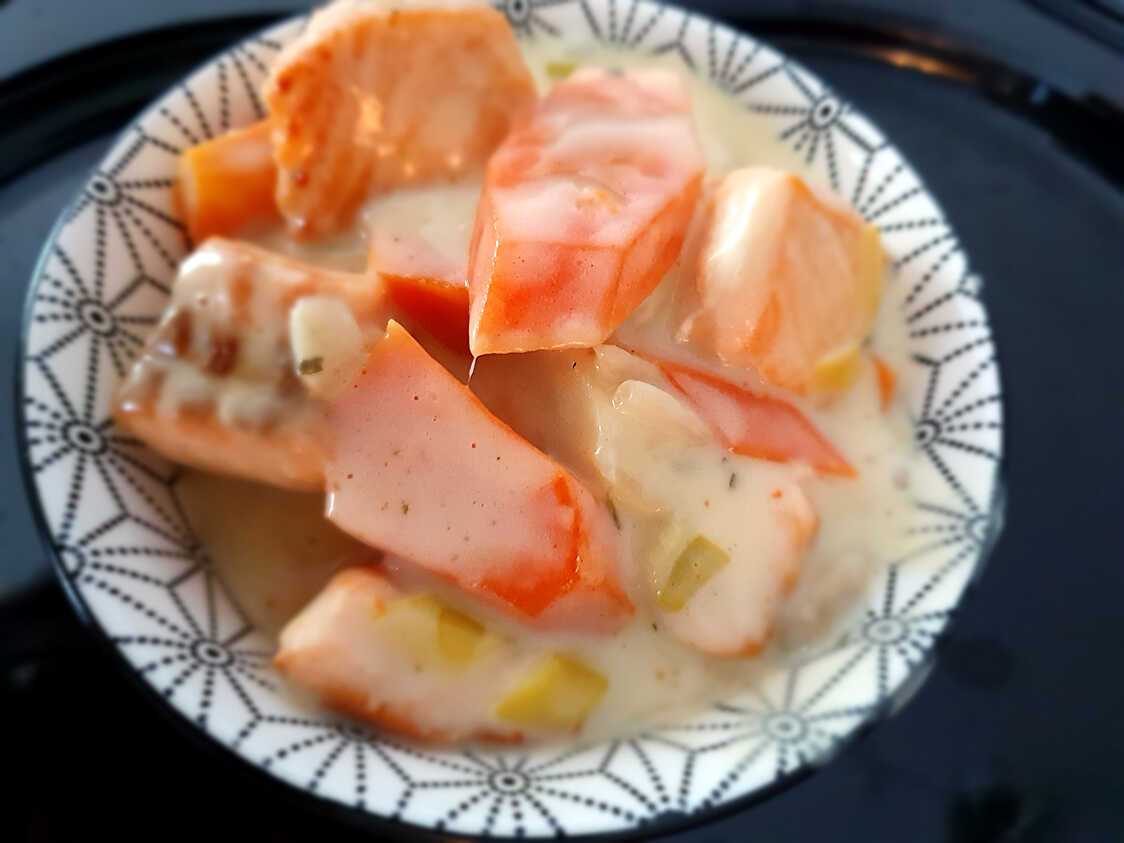 Blanquette De Saumon Avec Poireaux Et Carottes Recette de Blanquette de saumon par marie-jo