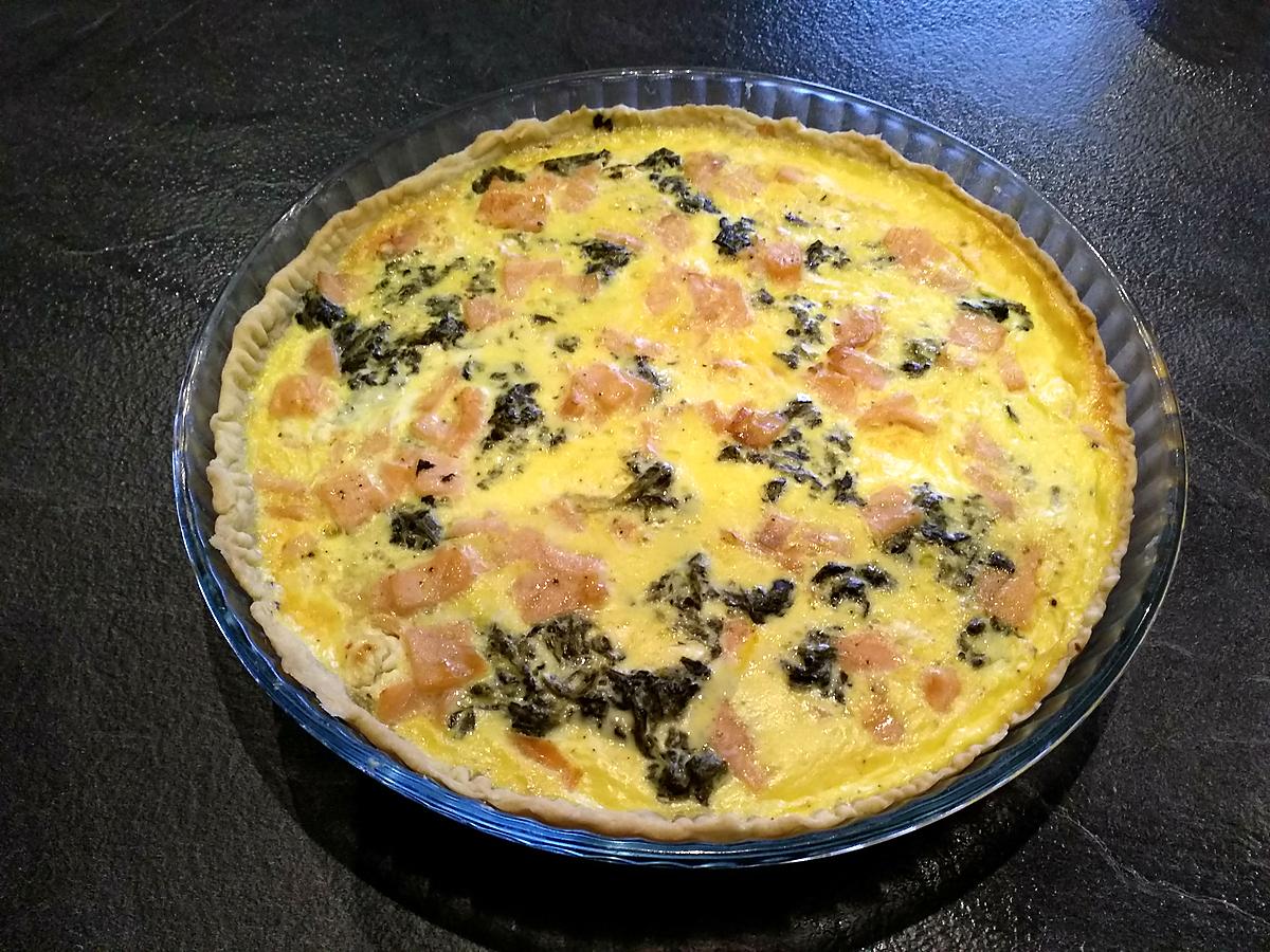 recette Quiche saumon fumé épinards feta