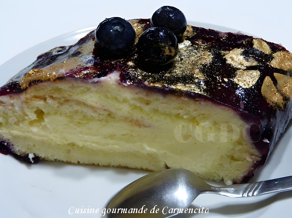 recette Bûche crème citron au mascarpone et coulis de myrtilles