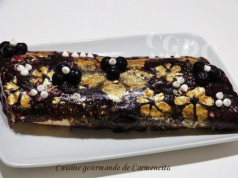 recette Bûche crème citron au mascarpone et coulis de myrtilles