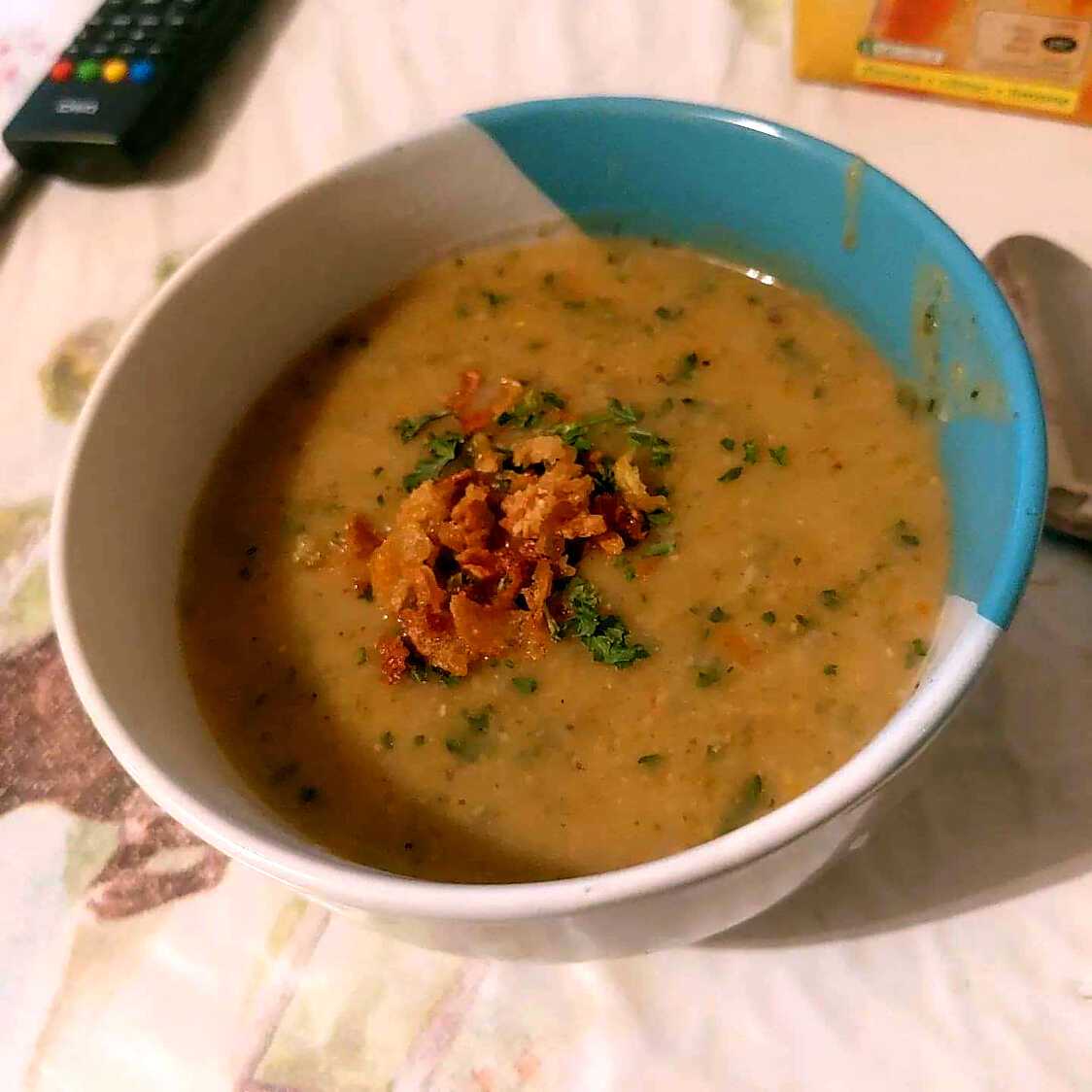 Recette de La soupe de flocons d' avoine aux champignons????